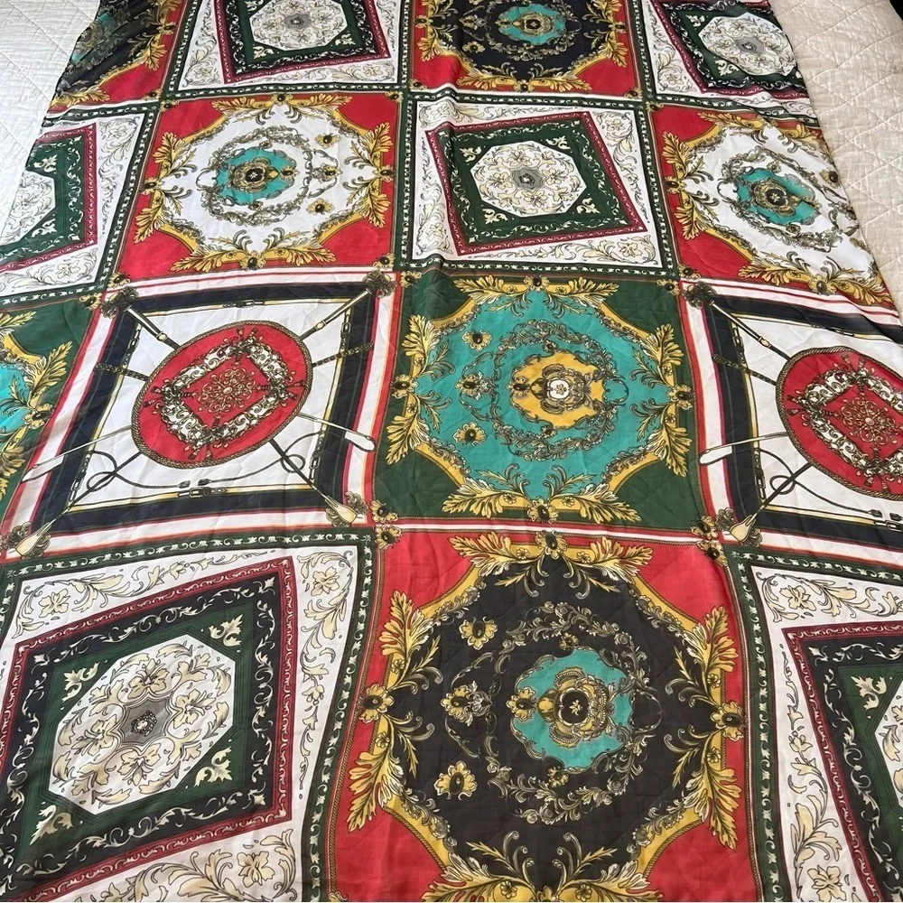 Baroque Print Sarong – 45”x57” Lightweight Sheer Scarf Wrap